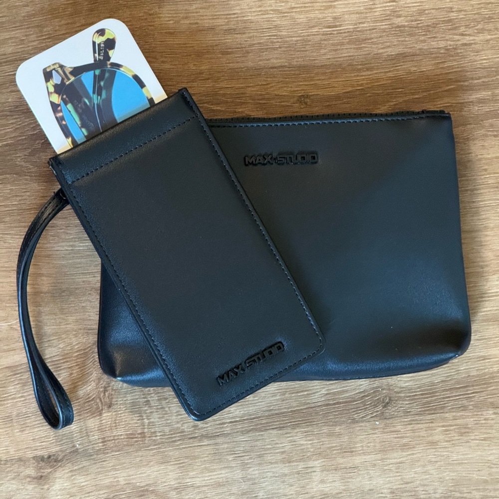 Max Studio Elegant Black Pouch and sunglass Holder